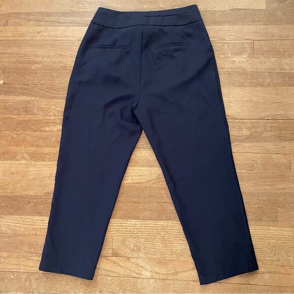 Gracia navy blue casual dress pants with attached belt size medium M b6 - Picture 5 of 5
